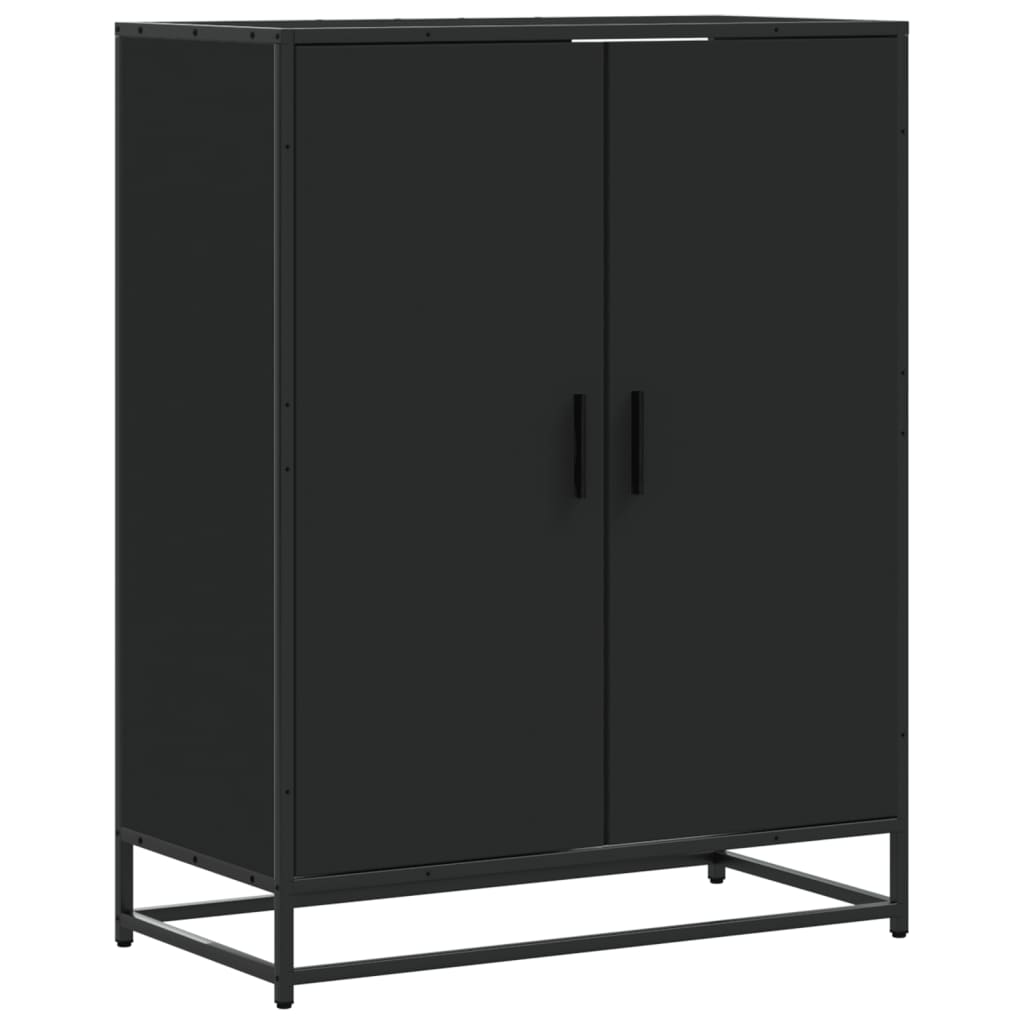 Shoe cabinet 75x38x97.5 cm engineered wood and metal - black, 1 - number 2.