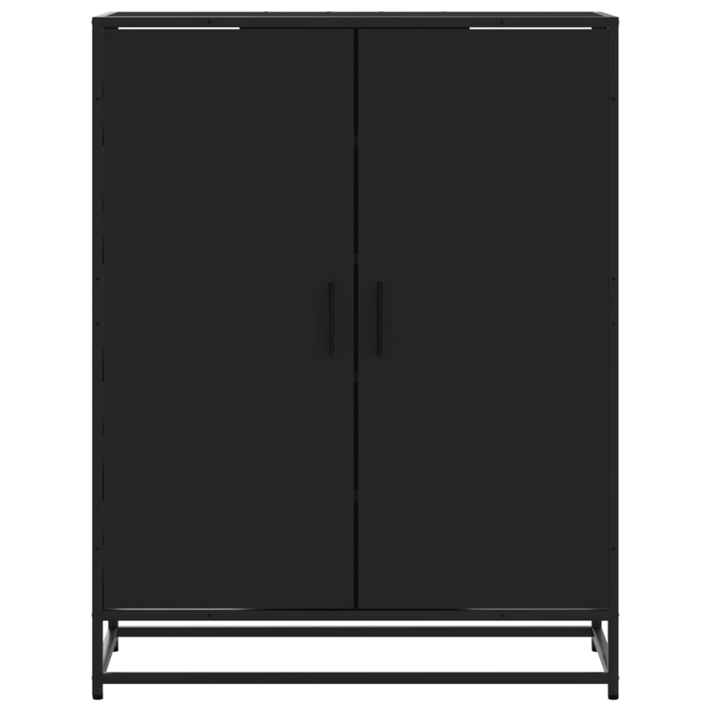 Shoe cabinet 75x38x97.5 cm engineered wood and metal - black, 1 - number 4.