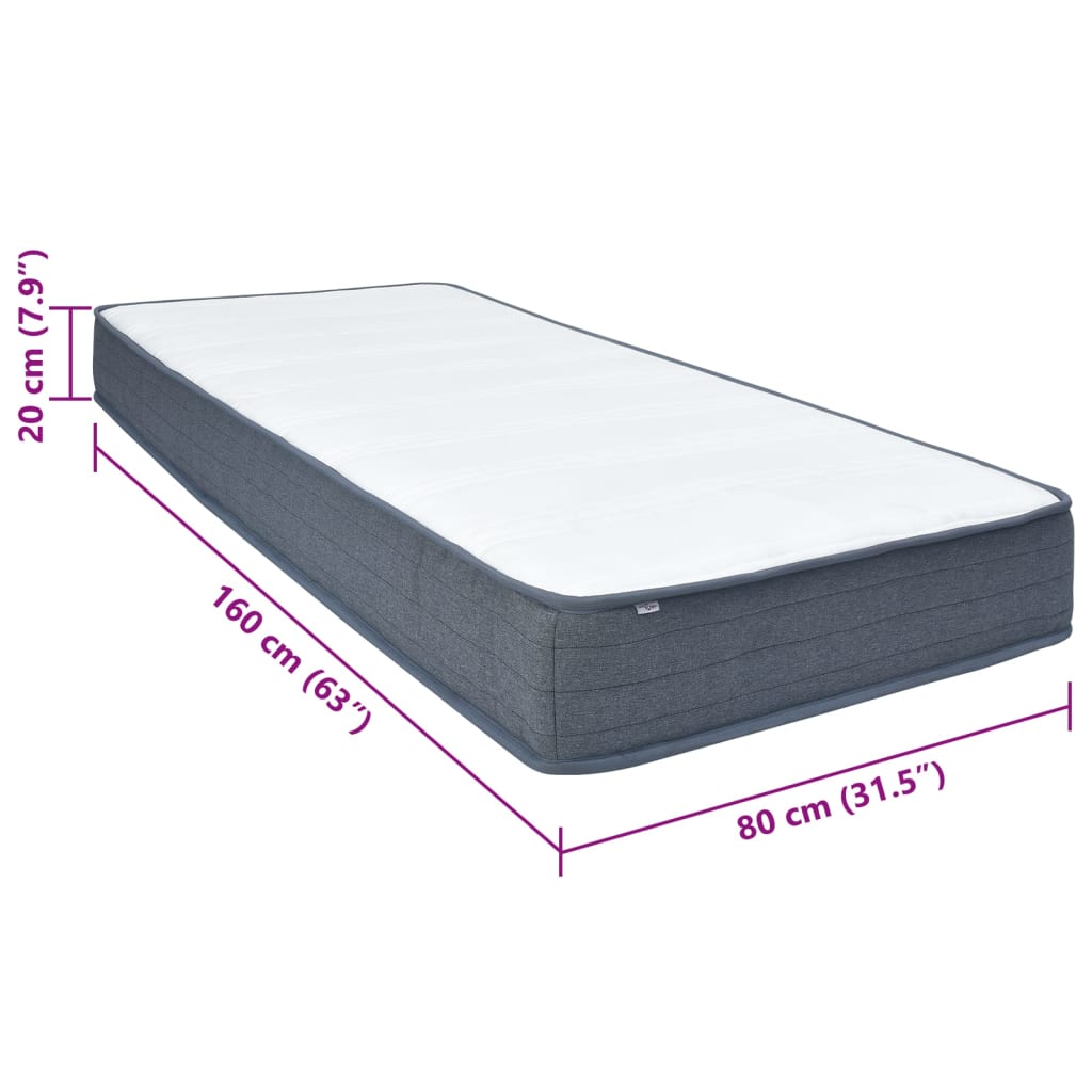 Boxmadras 160x80x20 cm stof - 80 x 160 cm, 1 - number 10.
