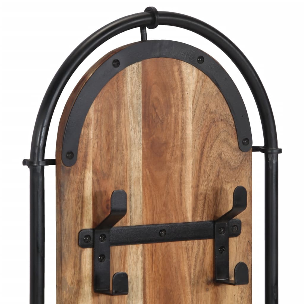 Portemanteaux muraux 2 pcs. 4 crochets bois d'acacia massif - number 7.