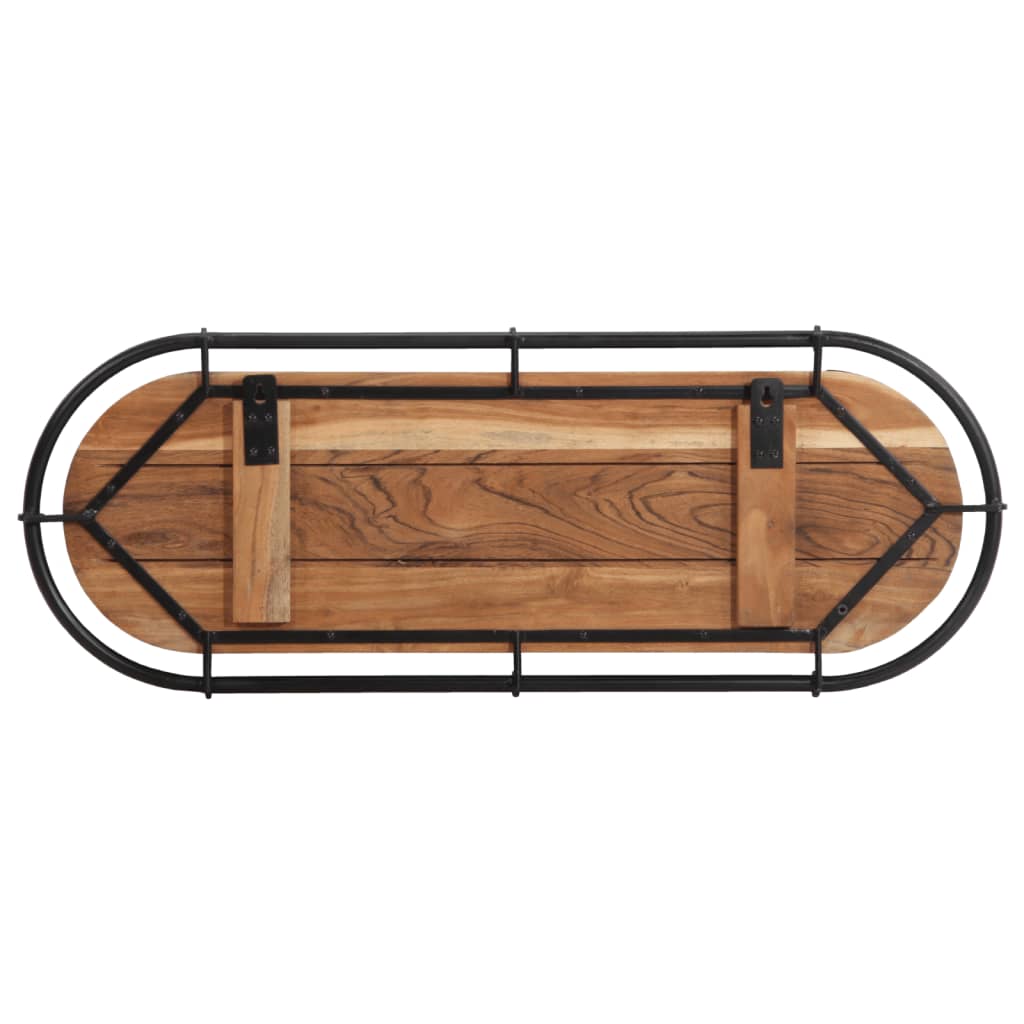 Porte-manteau mural 5 crochets en bois d'acacia massif - number 5.