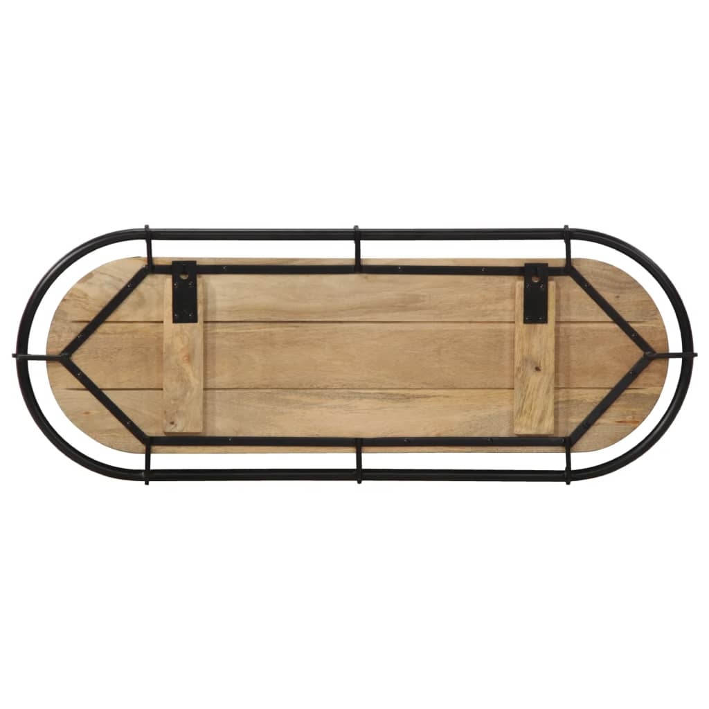 Væghængt knagerække 5 knager massivt ru mangotræ - number 5.