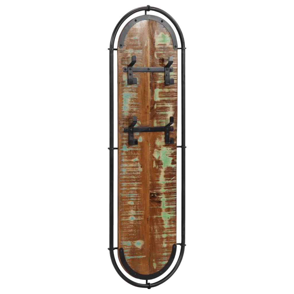 Wall-mounted coat racks 2 pcs. 4 hooks solid recycled wood - number 4.