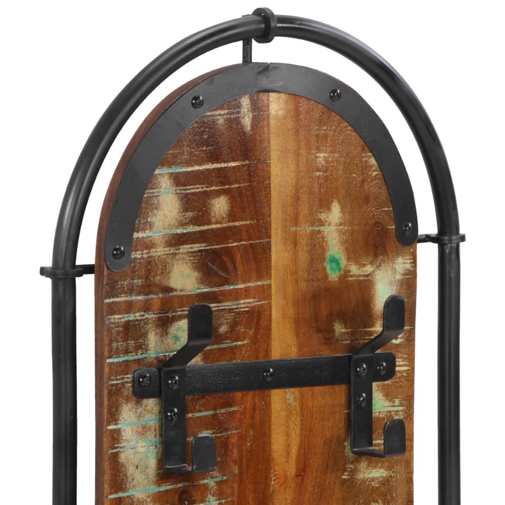 Wall-mounted coat racks 2 pcs. 4 hooks solid recycled wood - number 7.