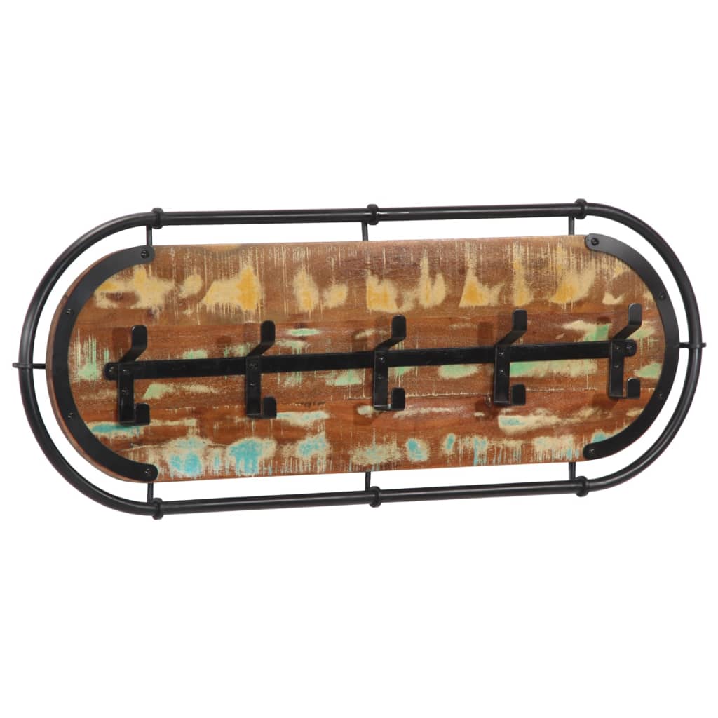 Væghængt knagerække 5 knager massivt genbrugstræ - number 1.