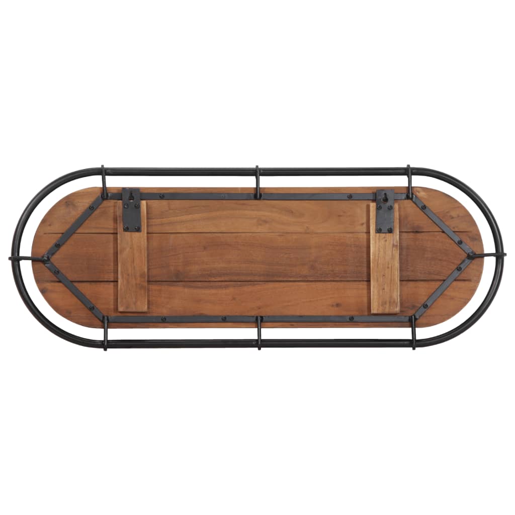 Portemanteau mural 5 crochets en bois massif recyclé - number 5.