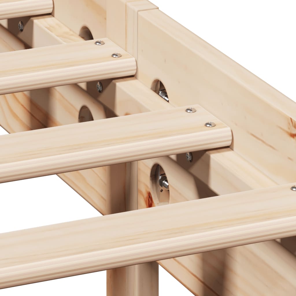 Rama łóżka bez materaca sosna lita - złoty brąz, 135 x 190 cm - number 9.