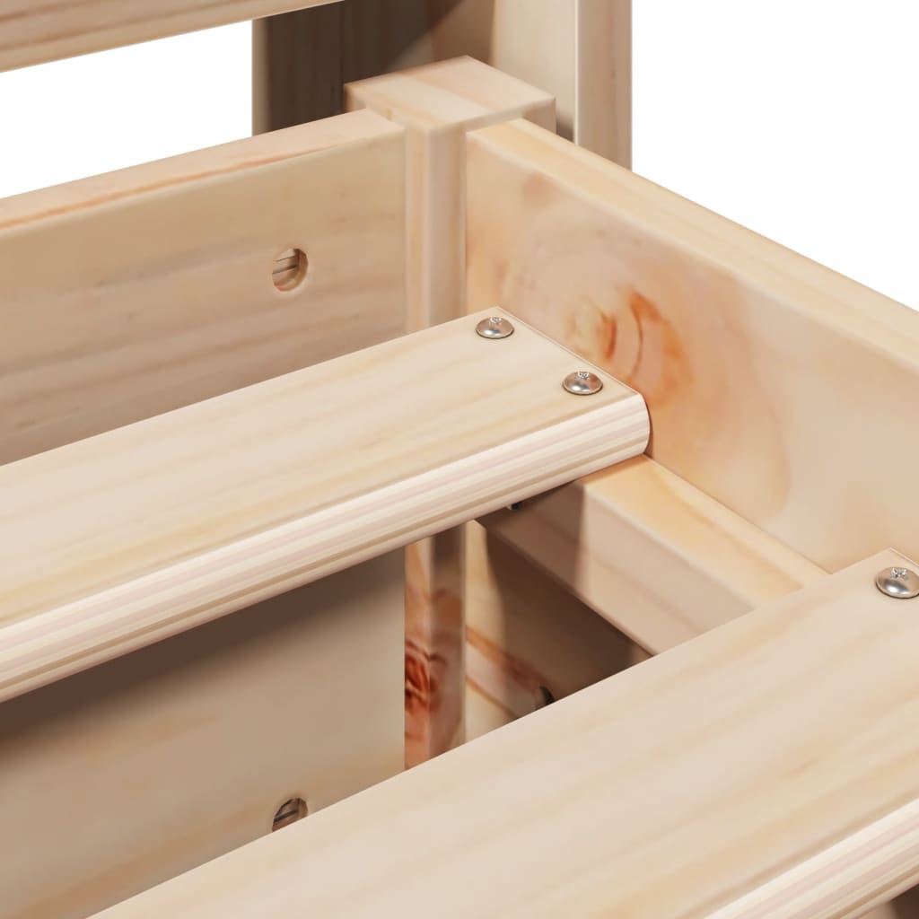 Okvir kreveta bez madraca punog bora - prirodne boje, 75 x 190 cm - number 9.