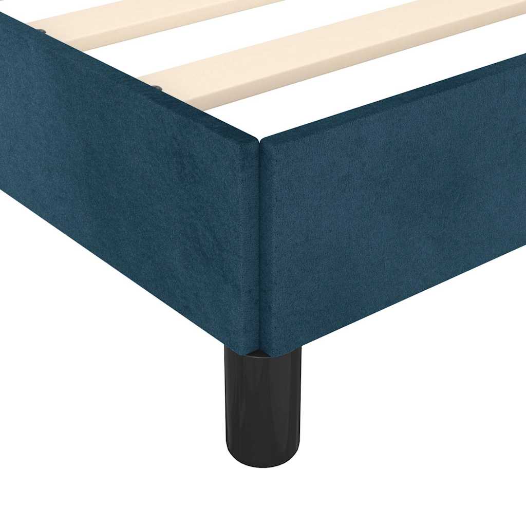 Bed frame without mattress velvet - dark blue, 120 x 190 cm, vertical stripes - number 9.