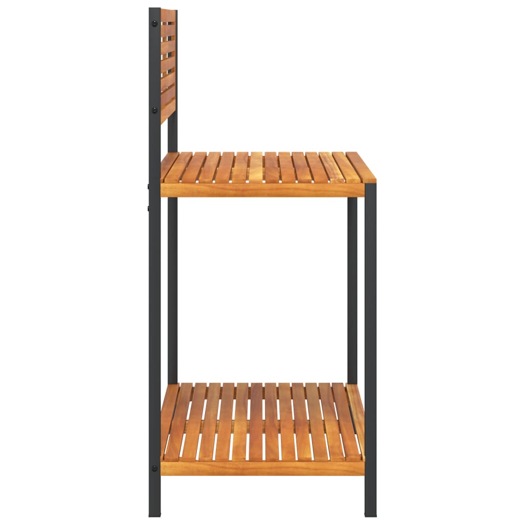 Plant table 90x50x110 cm solid acacia wood and steel - number 5.