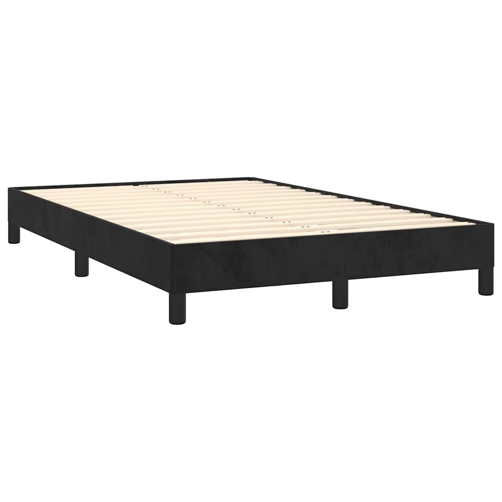 Continental bed with mattress and led light velor - black, 120 x 190 cm, with uniform pattern - number 6.