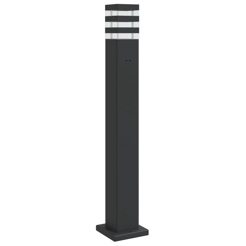 Lampe de support extérieur avec douille en aluminium noir - 80 cm, 1, sans douille, x - number 2.