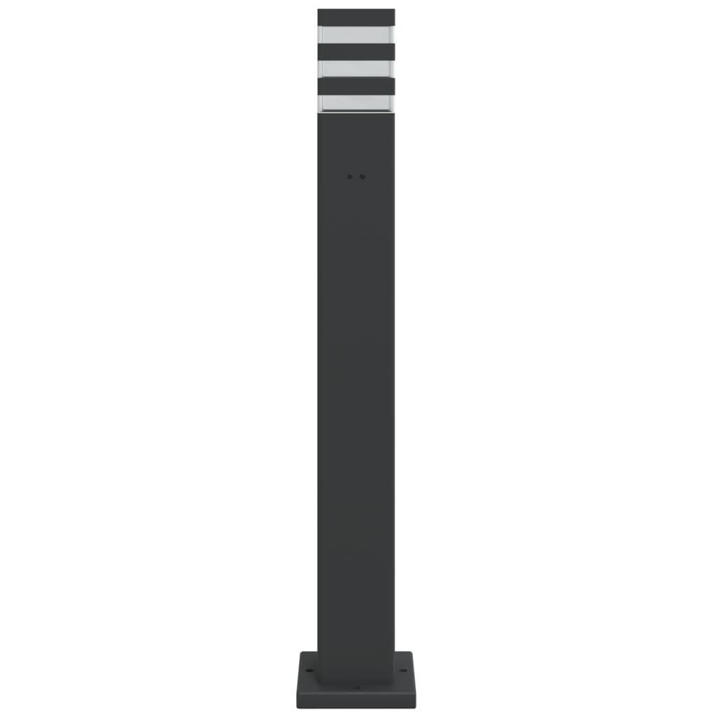 Lampe de support extérieur avec douille en aluminium noir - 80 cm, 1, sans douille, x - number 4.
