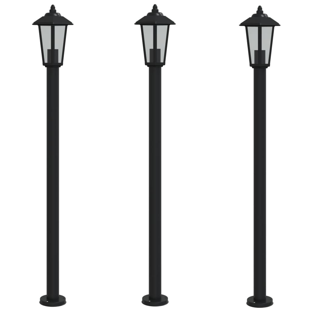 Lampadaires d'extérieur pcs. acier inoxydable - noir, 120 cm, 3, 1 - number 2.