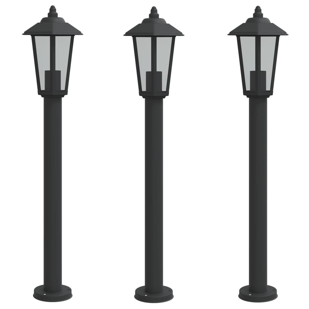 Lampadaire d'extérieur pc. acier inoxydable - noir, 80 cm, 3, 1 - number 2.