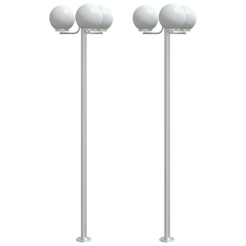 Outdoor floor lamps 3 pcs. 215 cm stainless steel silver colored - number 2.