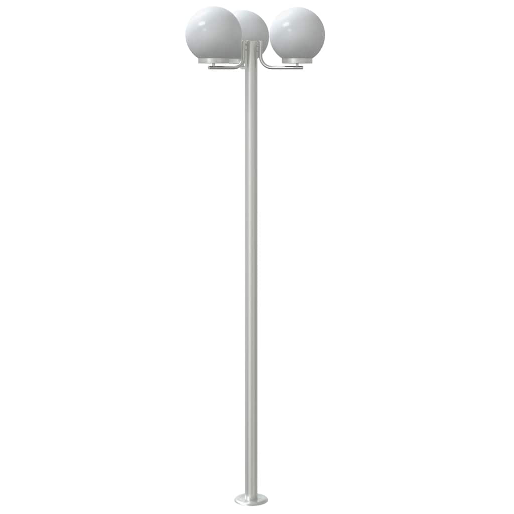 Outdoor floor lamps 3 pcs. 215 cm stainless steel silver colored - number 5.