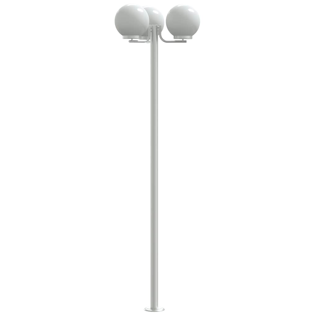 Outdoor floor lamps 3 pcs. 215 cm stainless steel silver colored - number 6.