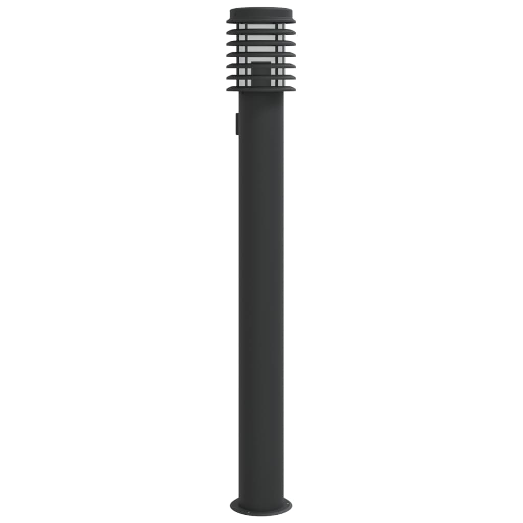 Lampadaire d'extérieur avec douille 60 cm inox - noir, 1, sans douille - number 2.