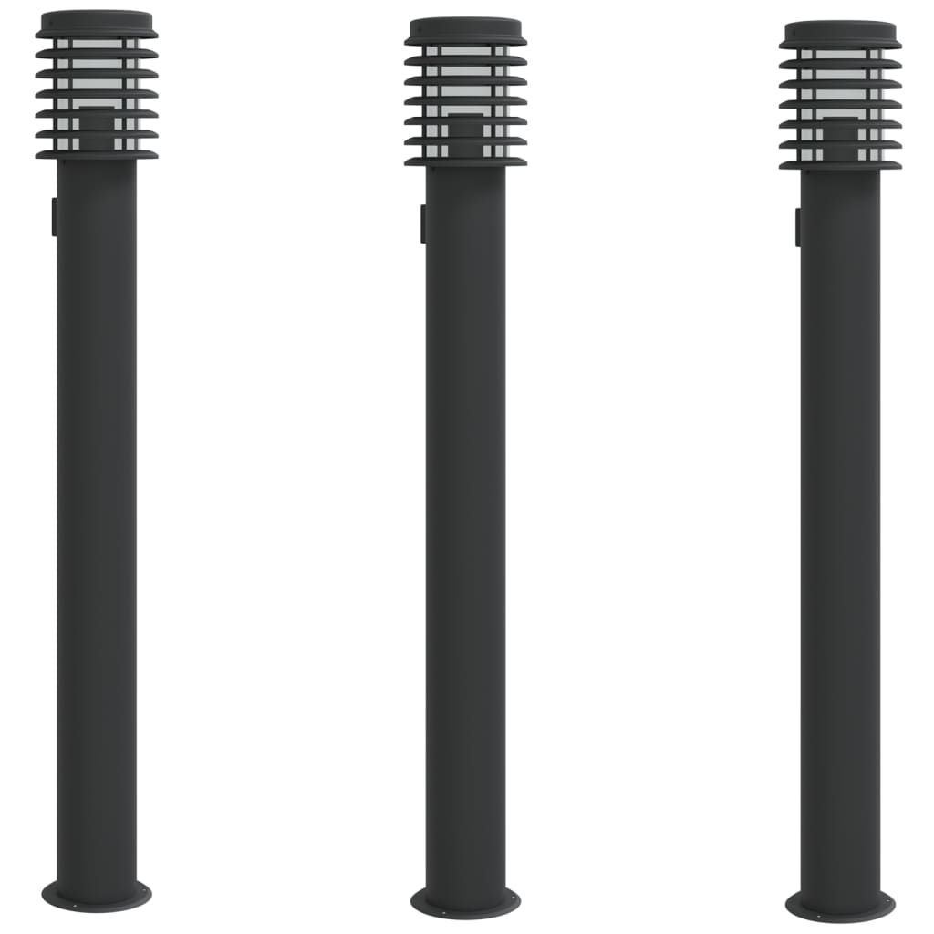 Pcs de lampes standard extérieures. prise 110 cm en acier inoxydable - noir, 3, 1, sans douille - number 2.