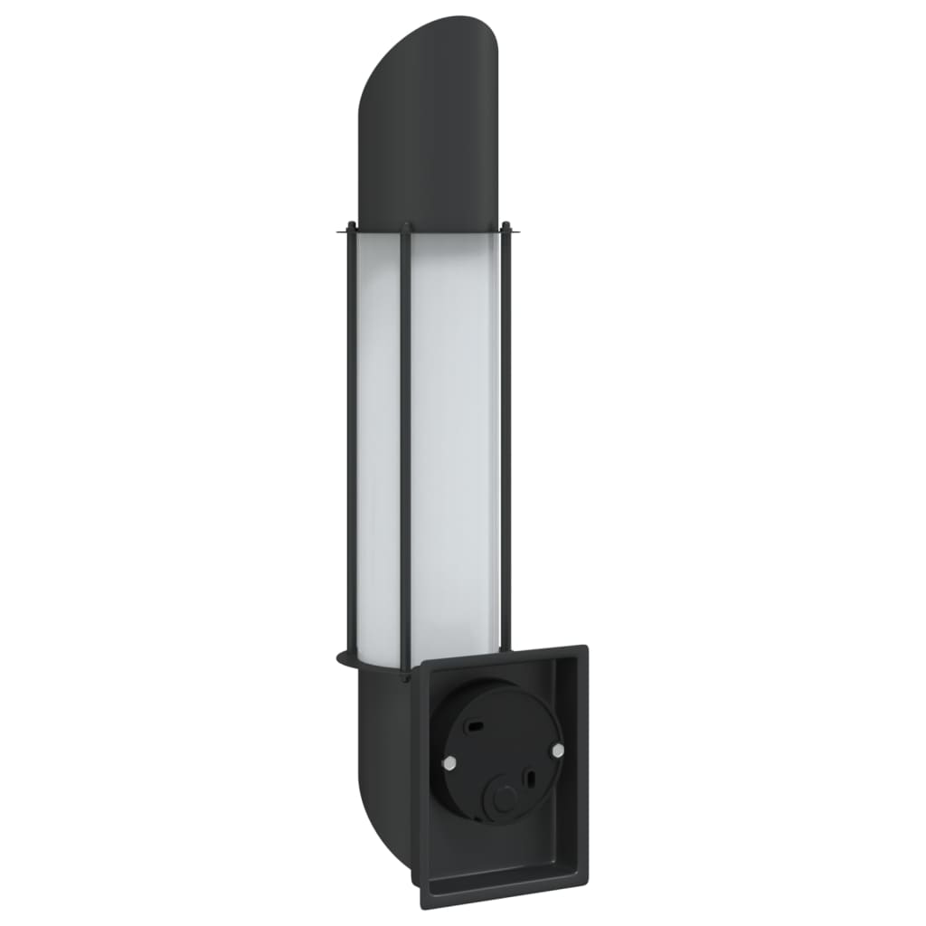 Outdoor wall lamp stainless steel - black, 1 - number 6.