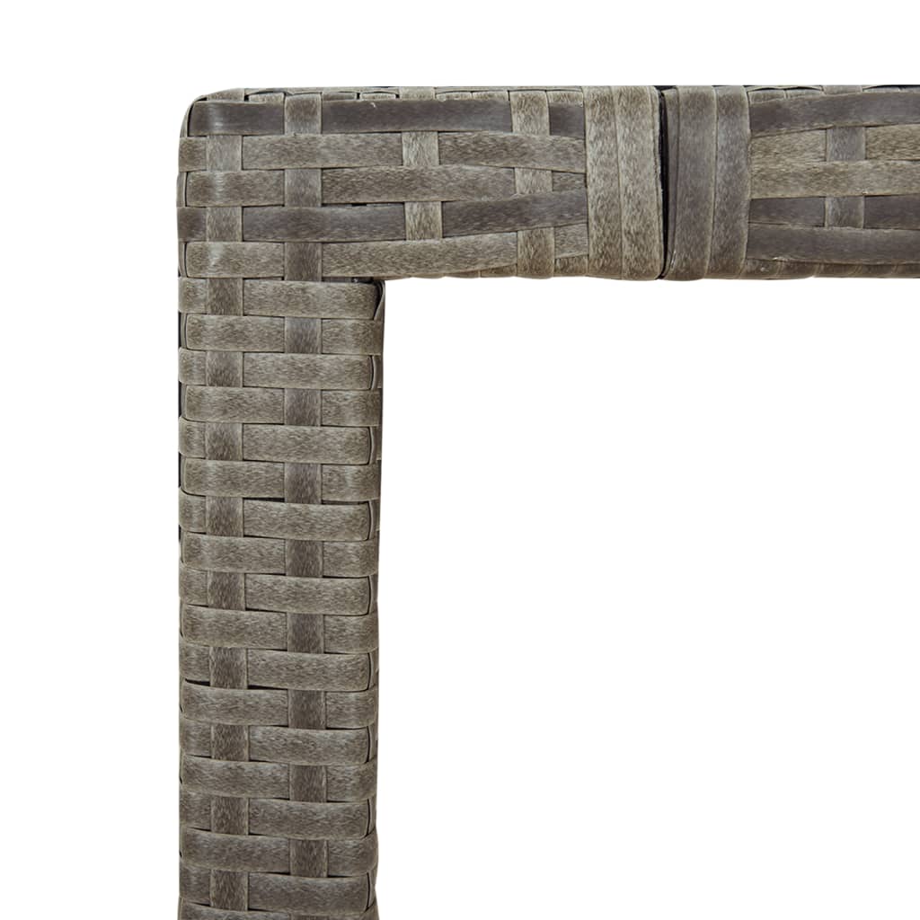 Stol za blagovaonicu za vrt 5 dijelova s ​​jastucima polirattan sivi - 90 x 90 x 75 cm, s stopalom, 4 - number 7.