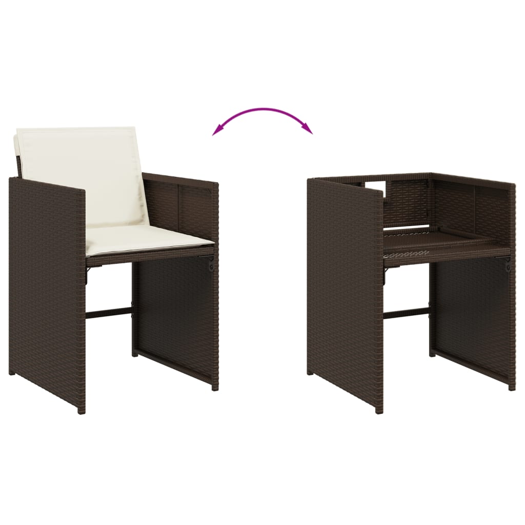 Set za trčanje za vrt 15 dijelova s ​​jastucima polirattan - smeđa, staklo, 14 - number 10.