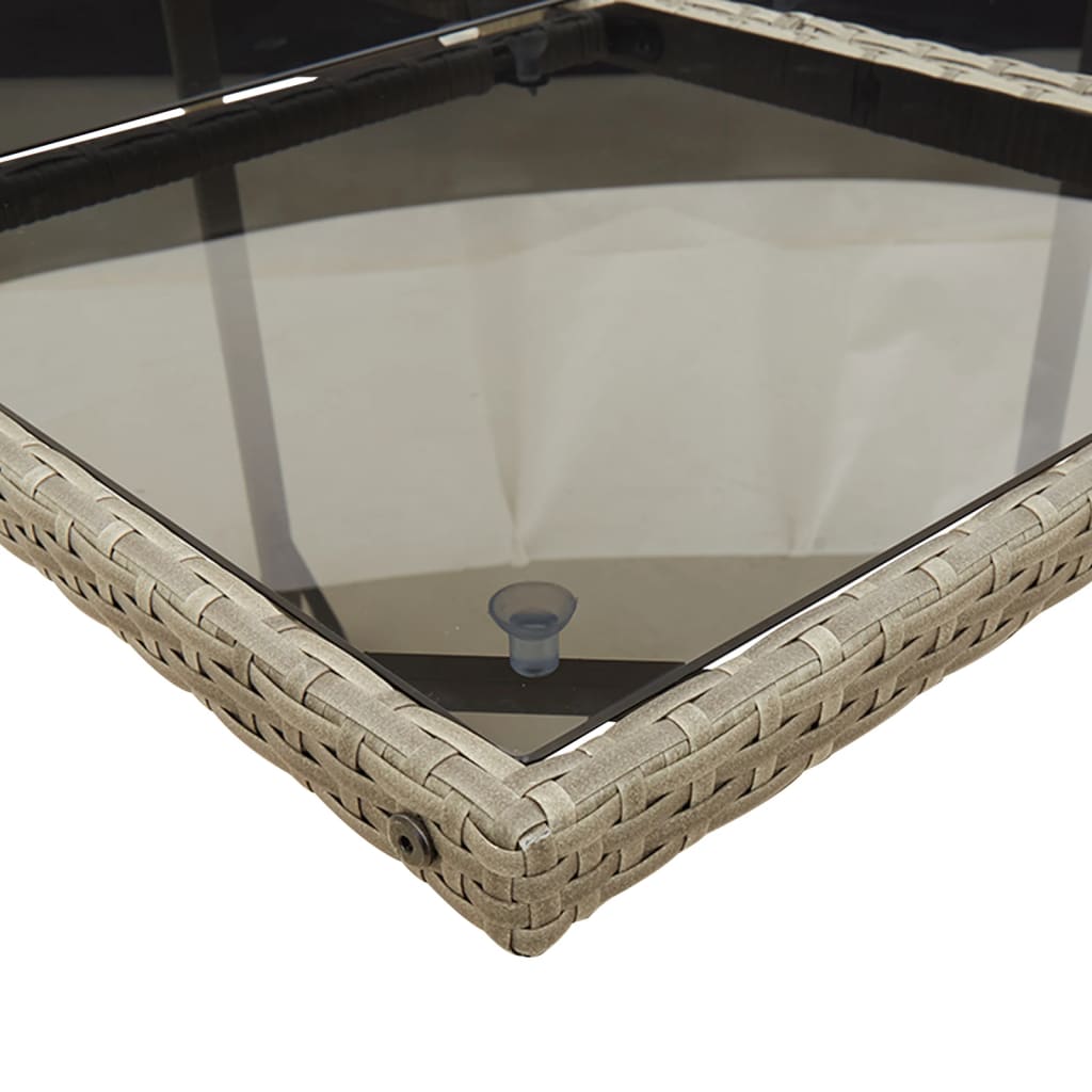 Salongsett for hagen 11 deler med puter polyrattan - brun, glass, 16 - number 7.