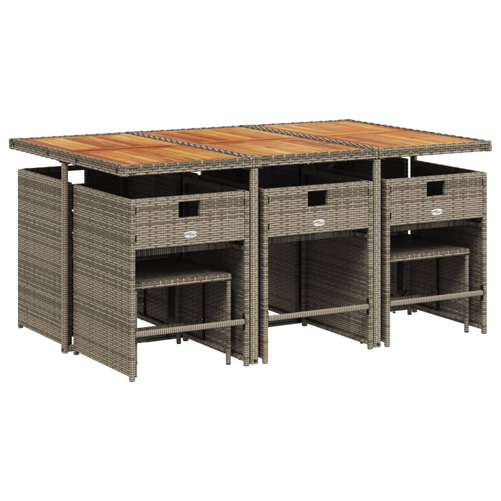 Lounge garnitura za vrt 11 dijelova s jastucima poliratan - siva, drvo, 16 - number 3.