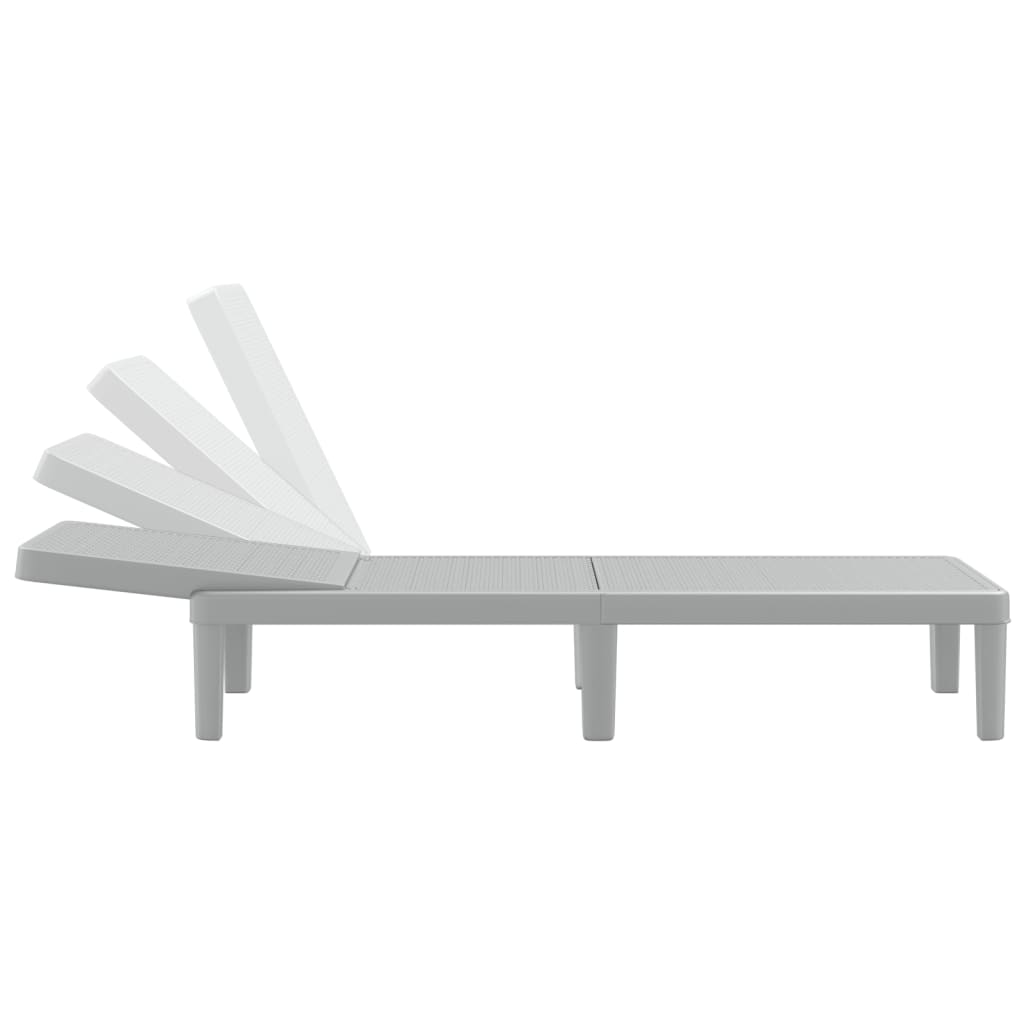 Ležaljka 155,5x57x28 cm polipropilen podesiva po visini - siva, 1, bez naslona za ruke - number 7.