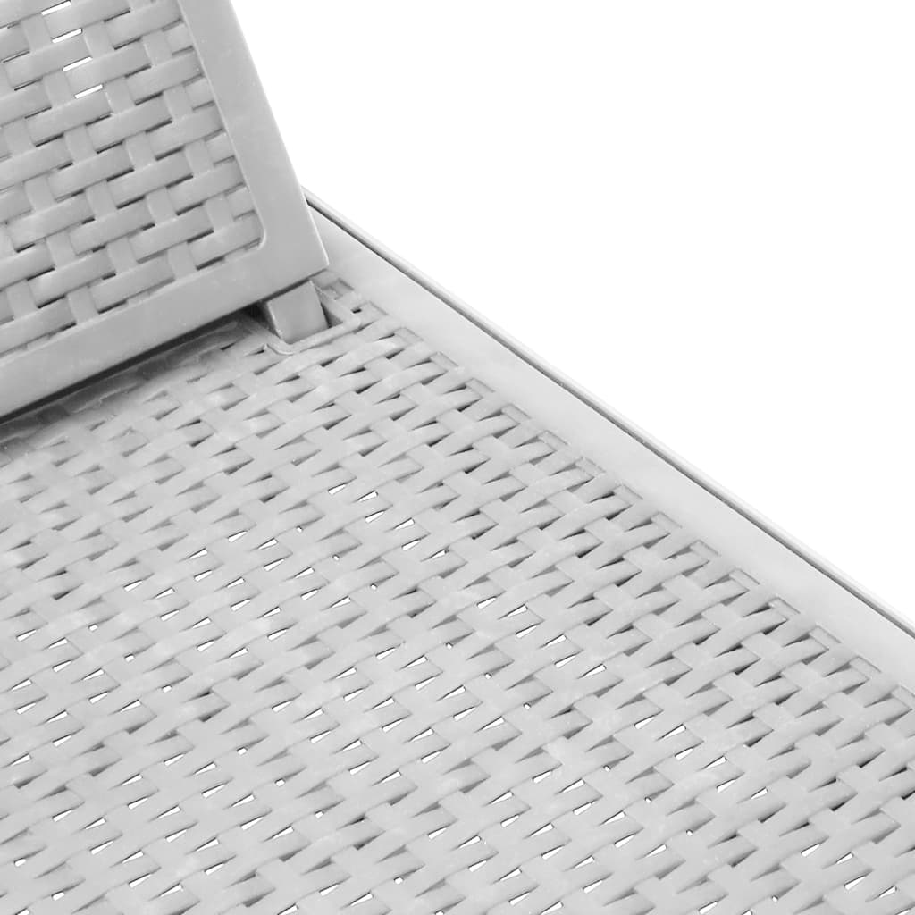 Ležaljka 155,5x57x28 cm polipropilen podesiva po visini - siva, 1, bez naslona za ruke - number 9.