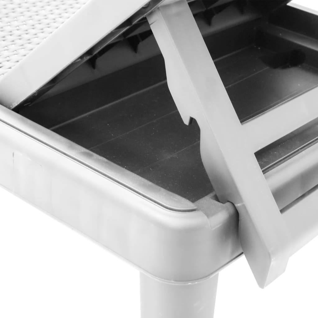 Ležaljka 155,5x57x28 cm polipropilen podesiva po visini - siva, 1, bez naslona za ruke - number 10.