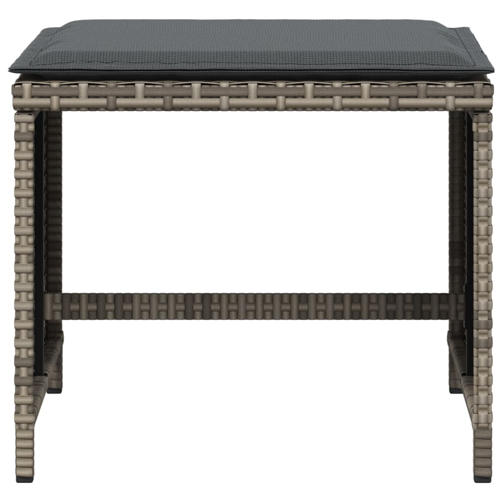 Haveskamler 4 stk. med hynder 40x40x35 cm polyrattan grå - mørkegrå - number 5.