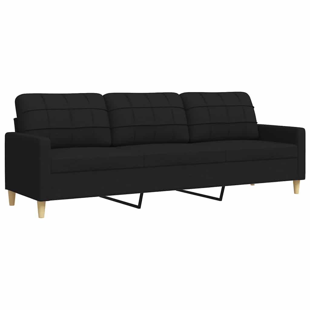 3-personers sofa stof - sort, 210 cm - number 2.