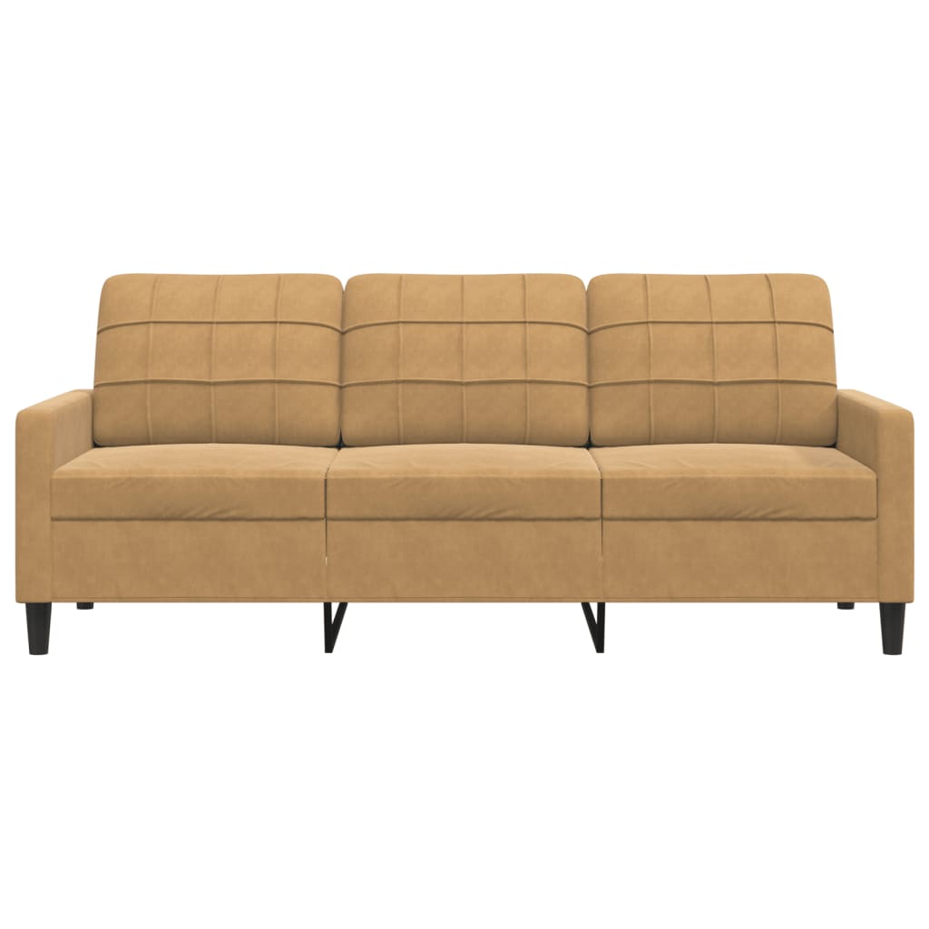 3-personers sofa fløjl - brun, 180 cm - number 4.