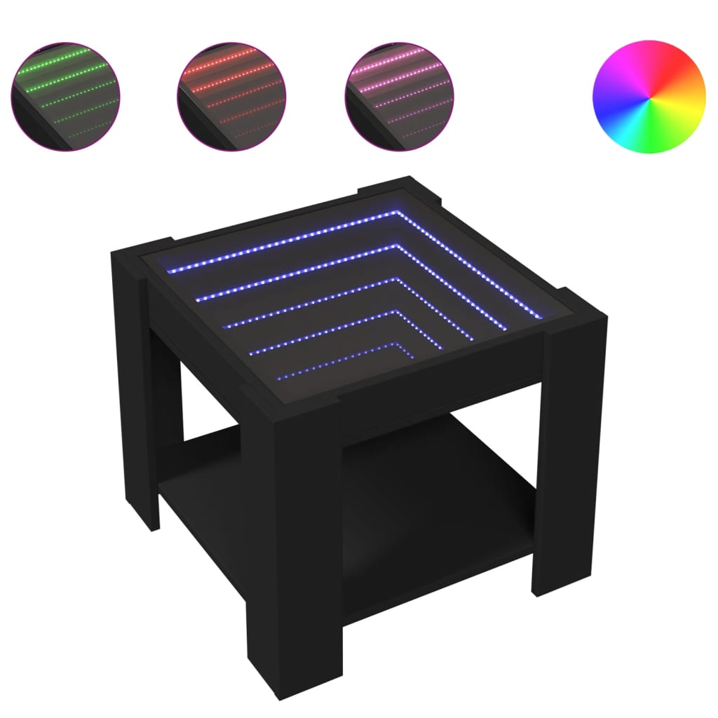 Stol za kavu s led svjetlima 53x53x45 cm konstruirano drvo - crno, ooo 1, 1 - number 2.