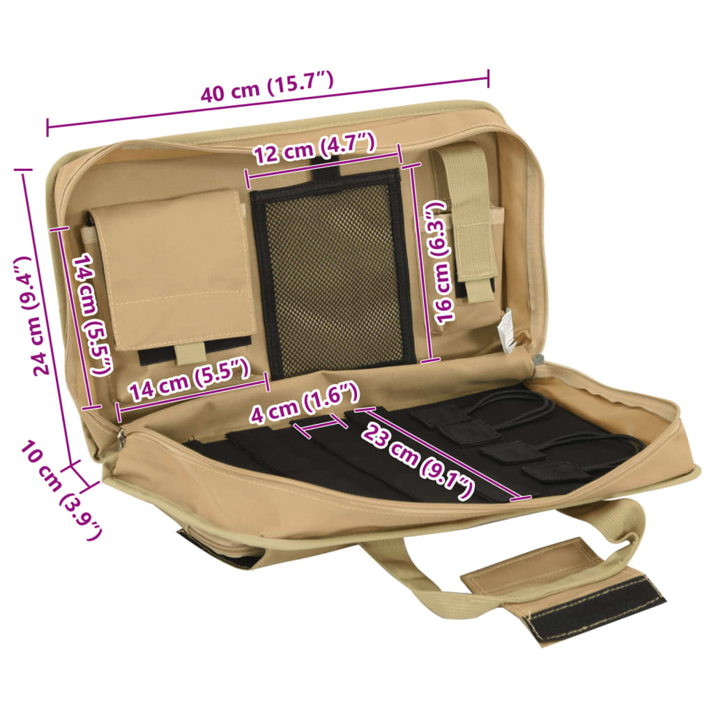 Sac à fusil 40x24x10 cm tissu oxford kaki - number 7.