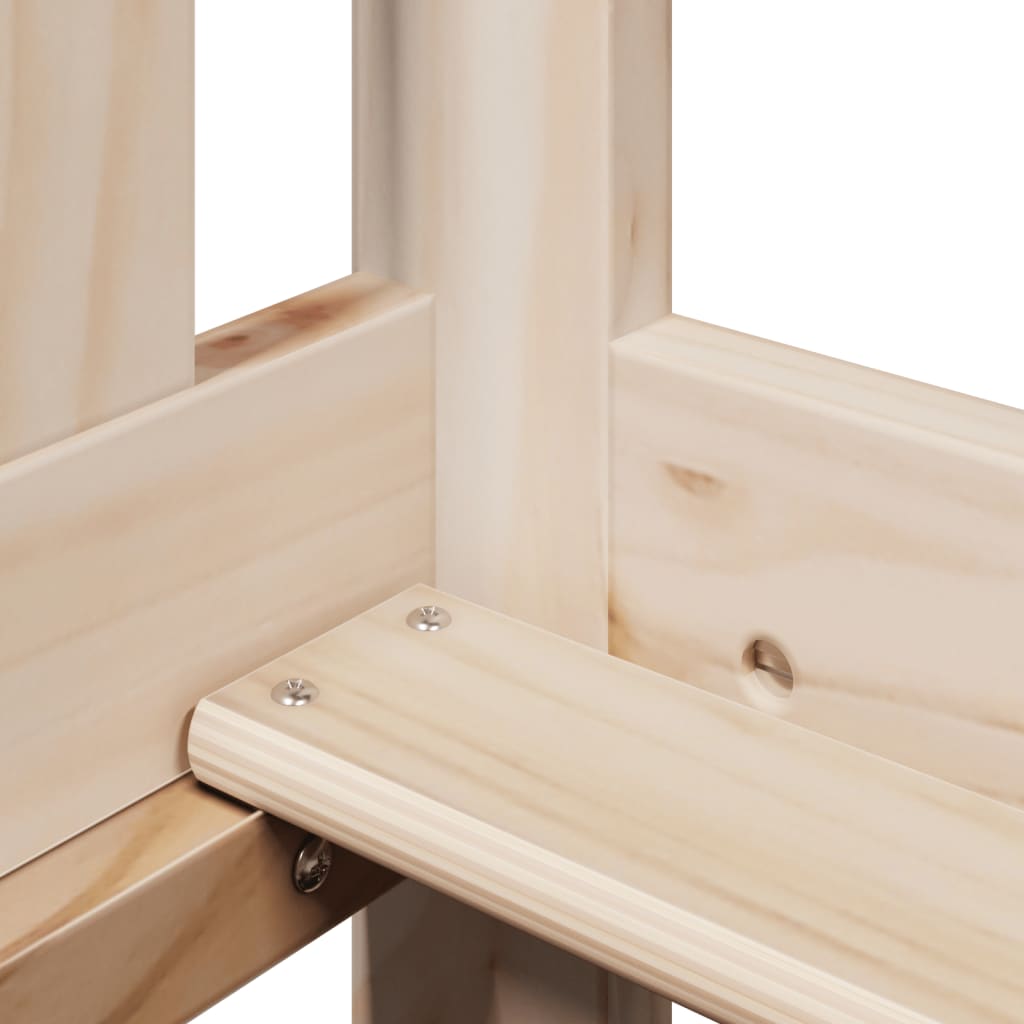 Daybed med tag massivt fyrretræ - naturfarvet, 90 x 200 cm - number 9.