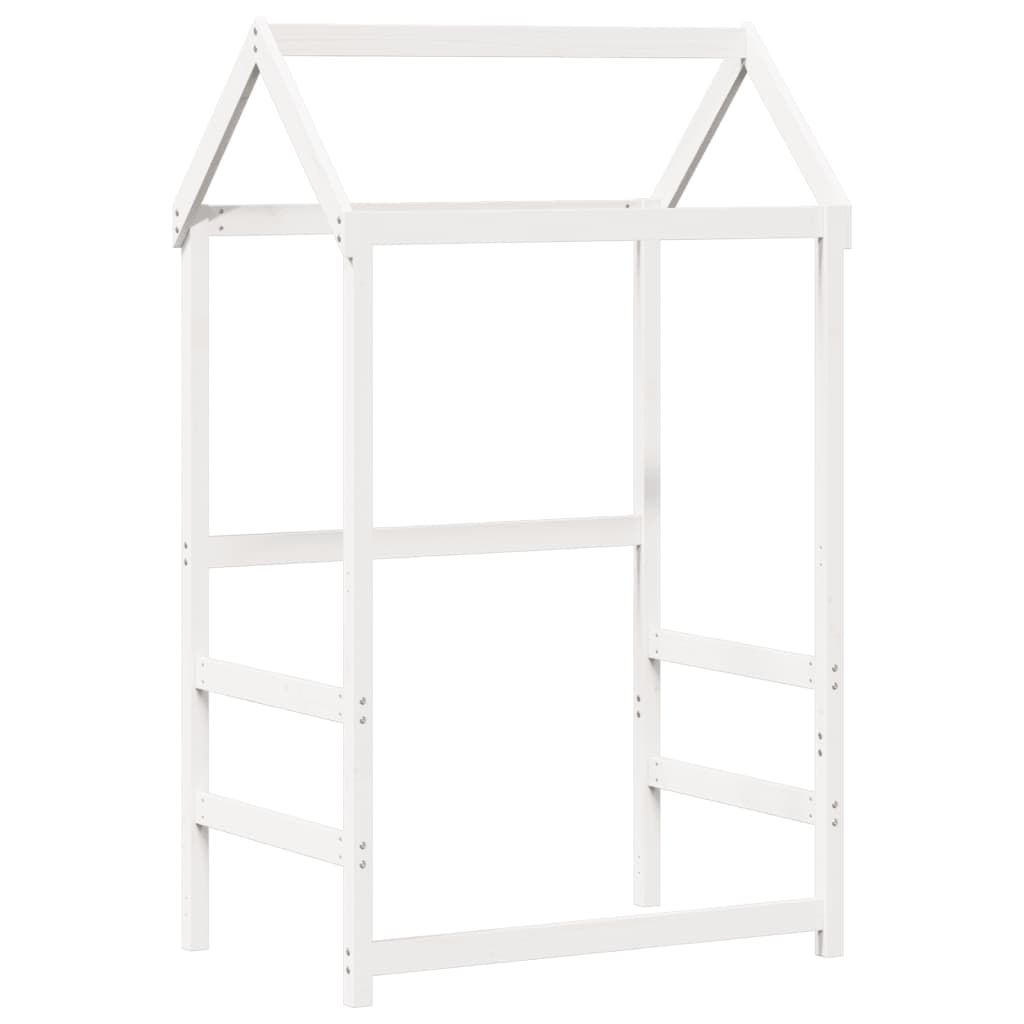 Łóżko domek sosna lita - białe, 90 x 200 cm - number 5.