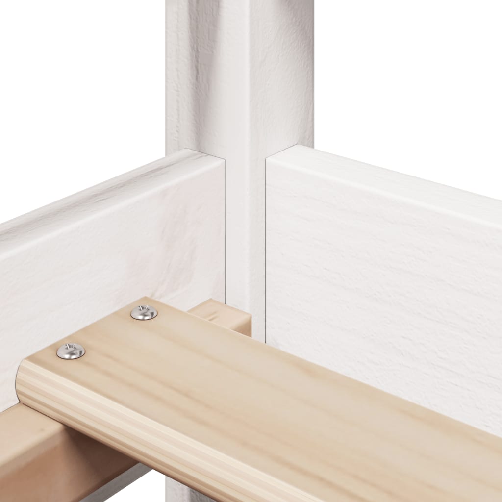 Łóżko domek sosna lita - białe, 90 x 200 cm - number 10.