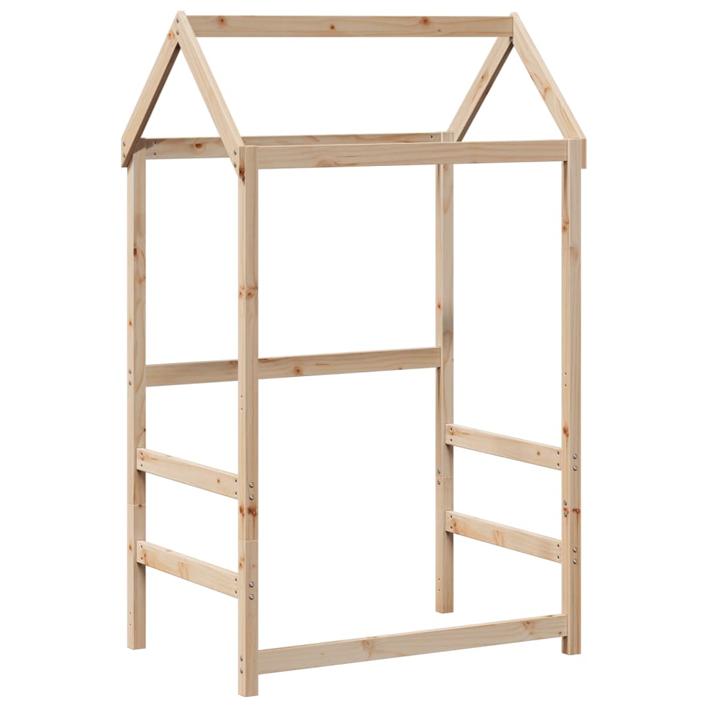 Łóżko domek z ławką sosna lita - kolor naturalny, 90 x 200 cm - number 4.