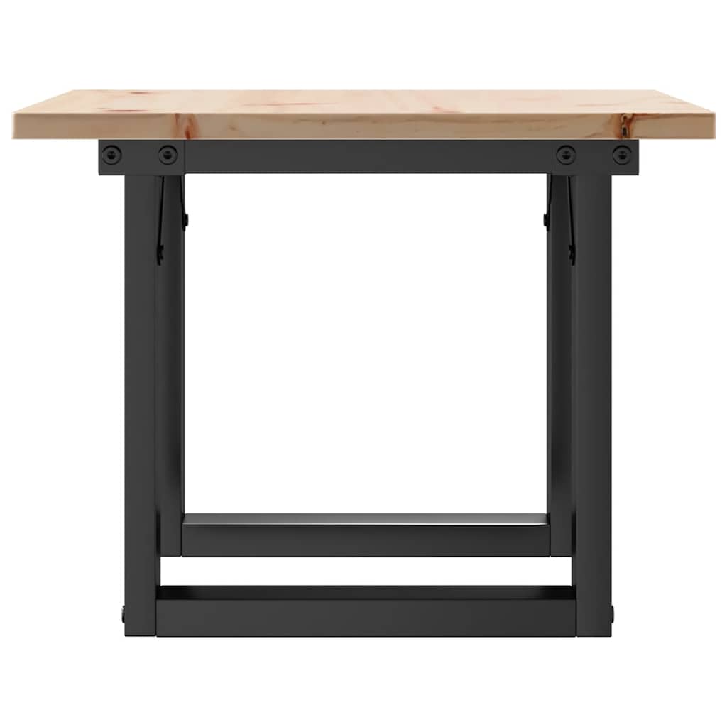 Salongbord massiv furu og støpejern - 90 x 90 x 45,5 cm, 1, o-form, o-ramme - number 5.