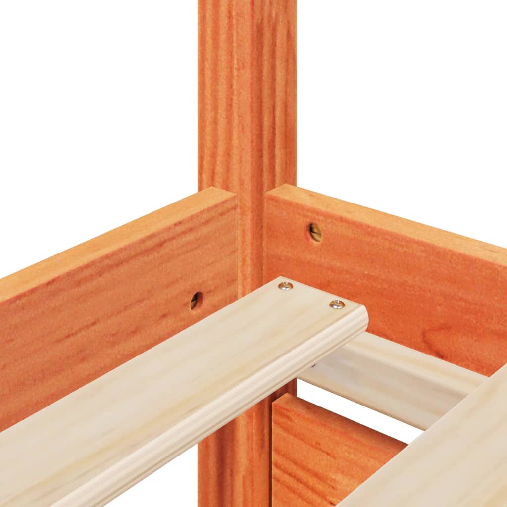 Rama łóżka bez materaca stała sosna brązowa brązowa - złoty brąz, 135 x 190 cm - number 8.