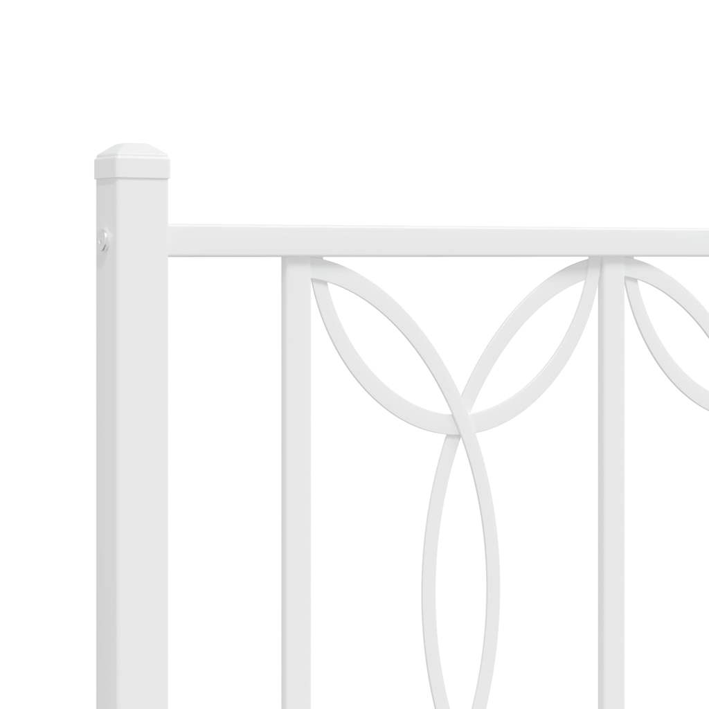 Bed frame with bedside vendor metal - white, 90 x 190 cm, with headboard - number 7.