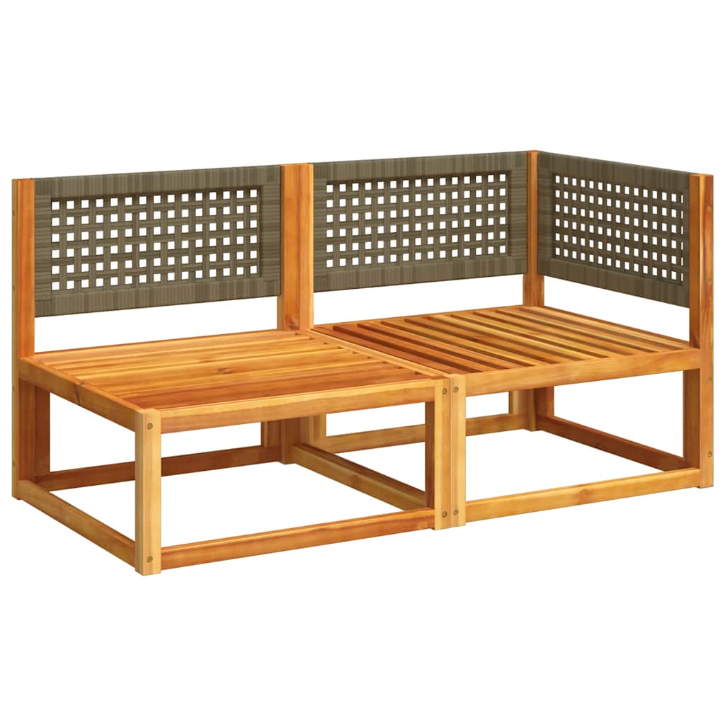 2-personers havesofa med hynder massivt akacietræ - grå, 1, 2-sædet - number 4.