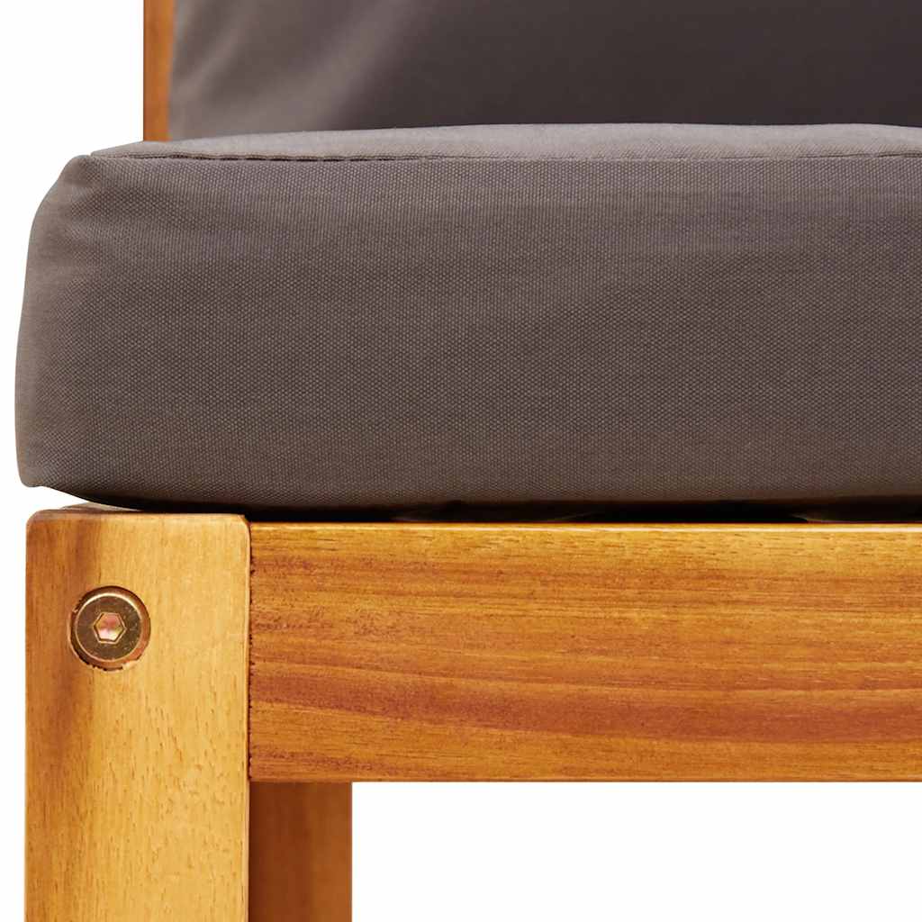 2-personers havesofa med hynder massivt akacietræ - grå, 1, 2-sædet - number 9.