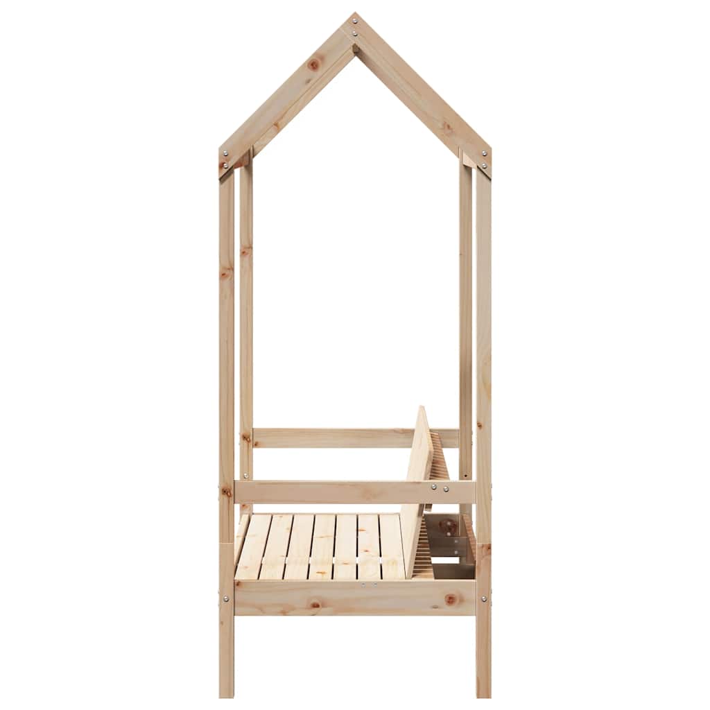 Klupa s krovom 117,5x70x176,5 cm puna borovina - prirodna boja - number 5.