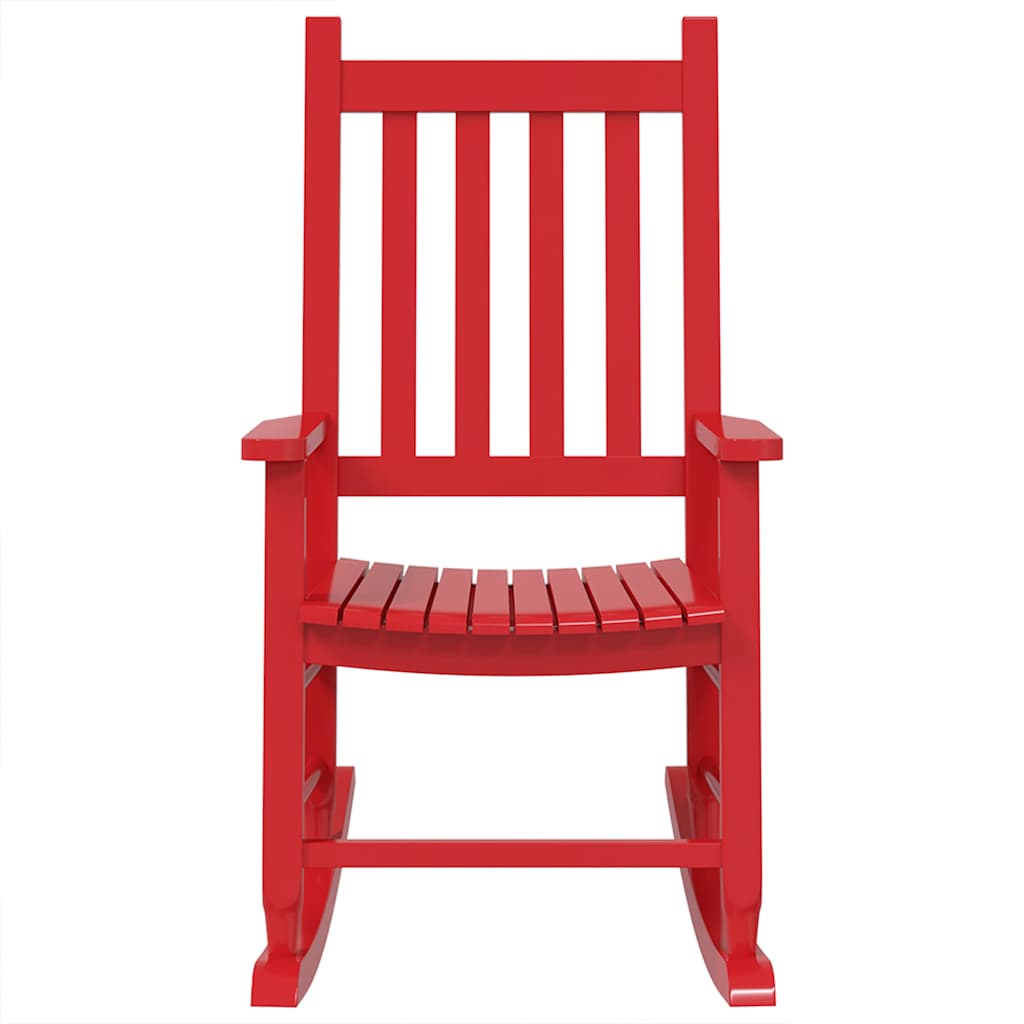 Fotel bujany dla dzieci lite drewno topolowe - czerwony, 1 - number 4.