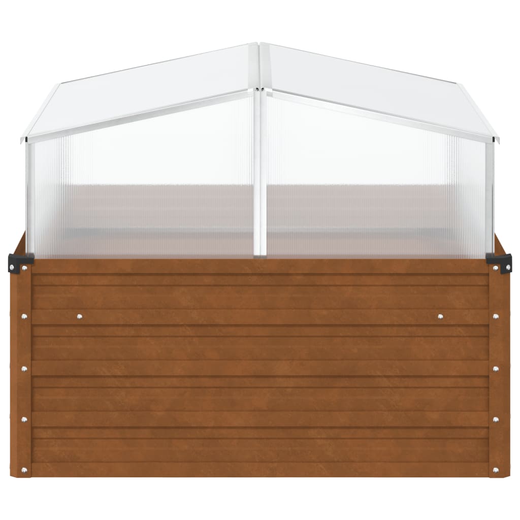 Kutija za sadnju sa staklenikom od korten čelika - number 5.