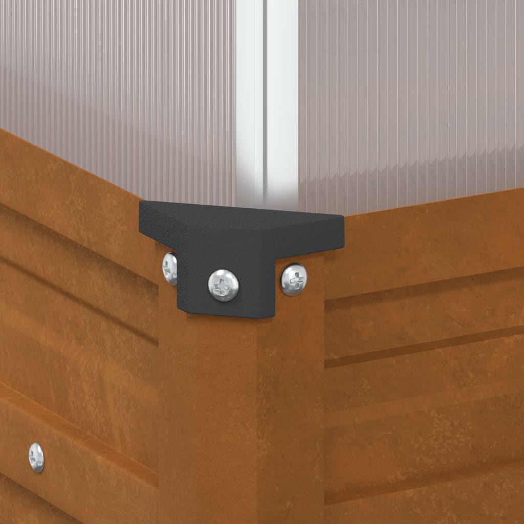 Kutija za sadnju sa staklenikom od korten čelika - number 10.